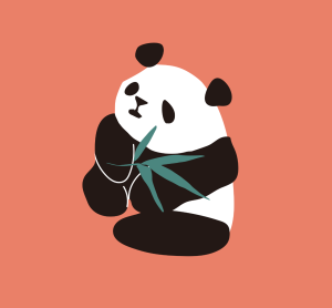 可爱熊猫手绘朋友圈封面