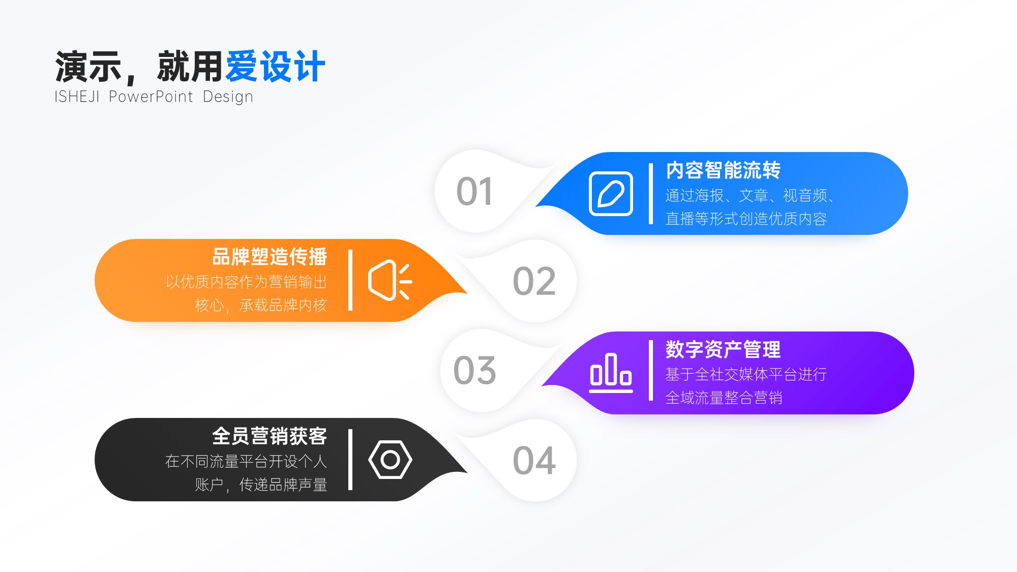 并列关系4项PPT内容页