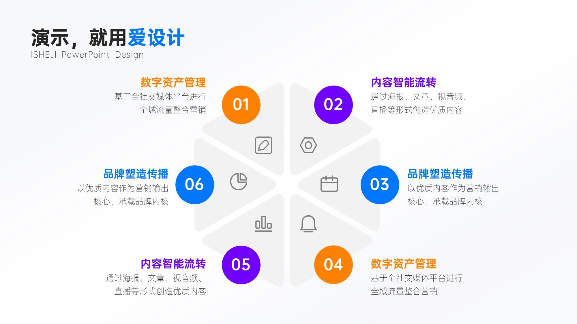 并列关系6项PPT内容页