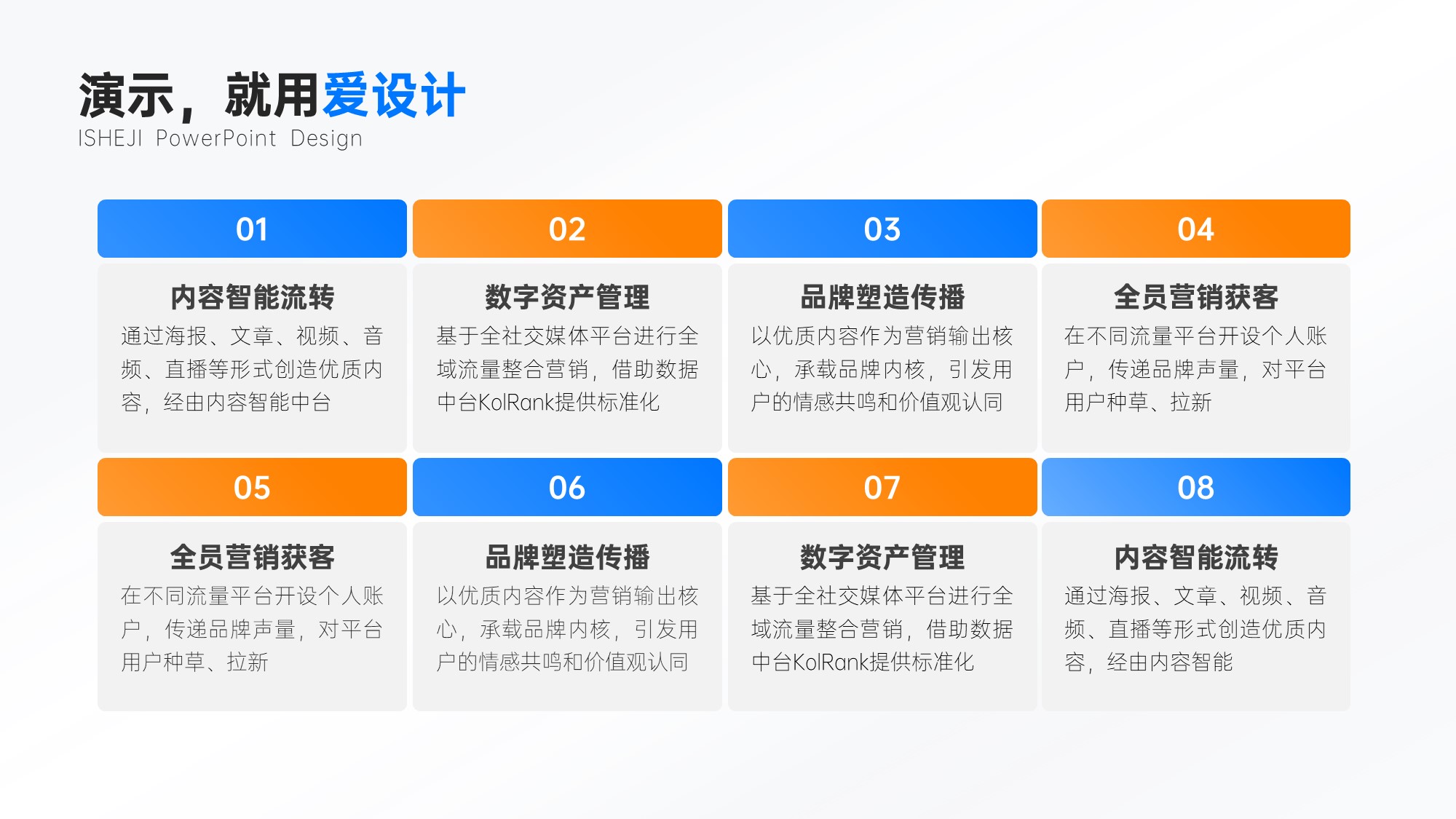 并列关系多项PPT内容页_爱设计