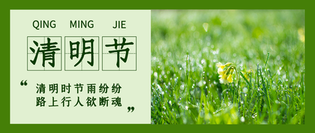 简约清新清明节公众号封面首图