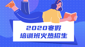 2020寒假培训班火热招生横版海报