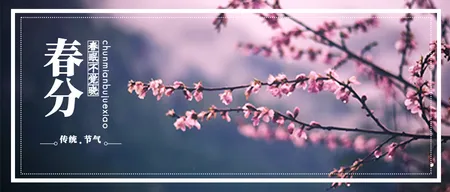 文艺清新春分传统二十四节气公众号首图