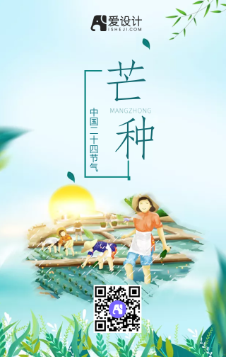 芒种中国二十四节气手机海报