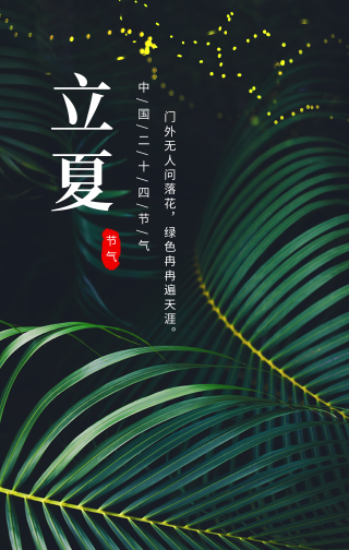 文艺清新立夏节气手机海报