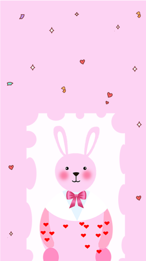 情侣兔粉手机壁纸