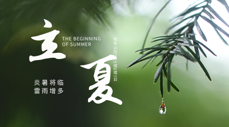 文艺清新传统节气立夏节气问候横版海报