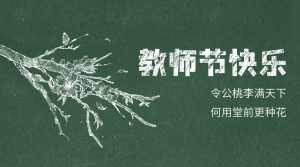 简约扁平教师节横版海报