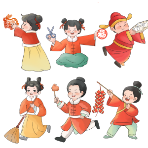 中国风小年新年插画素材