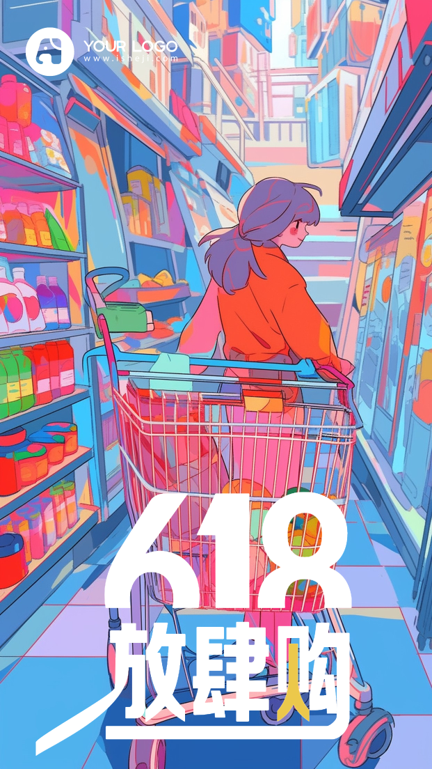 618购物节电商插画海报