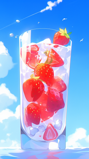 夏天西瓜水果果汁手机壁纸