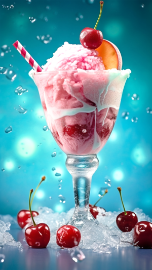 夏日水果冰淇淋手机壁纸