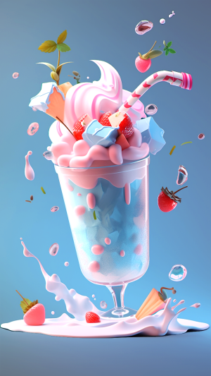夏日水果冰淇淋手机壁纸