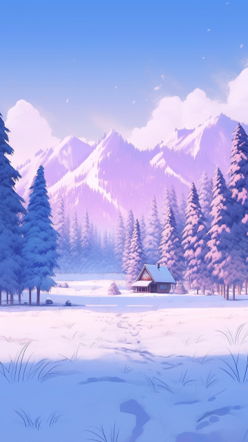 冬天风景插画壁纸