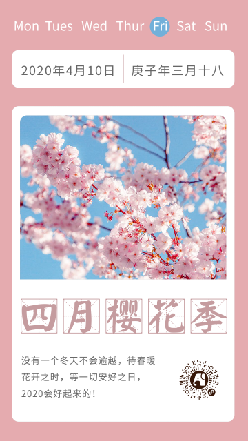 四月樱花季每日一签