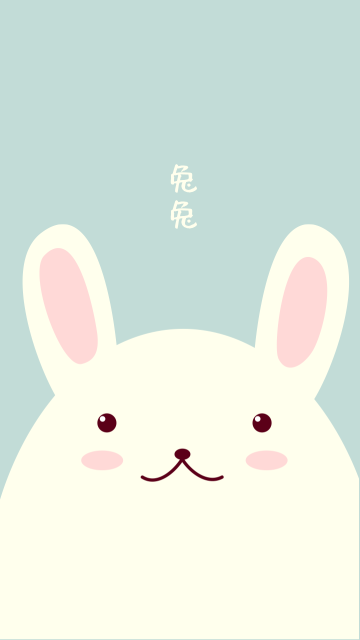 可爱兔子聊天背景手机壁纸