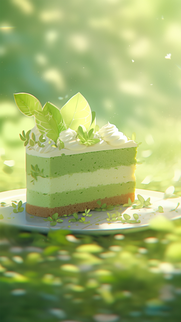 绿色抹茶蛋糕壁纸
