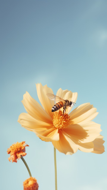 蜜蜂花朵壁纸