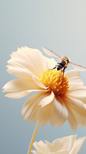 蜜蜂花朵壁纸