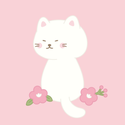 可爱粉色清新白色小猫头像
