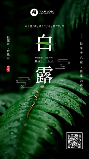 创意文艺二十四节气白露手机海报