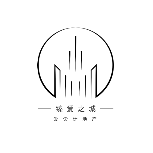极简抽象城市大厦高楼轮廓造型地产logo