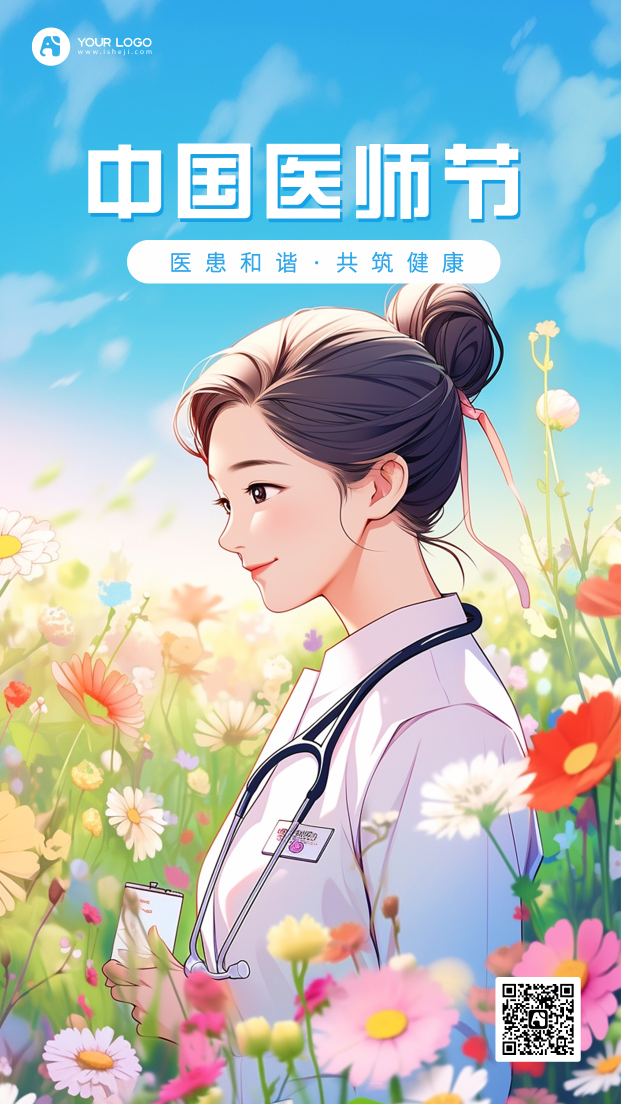 中国医师节手机海报