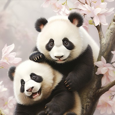熊猫可爱唯美