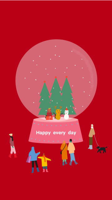 可爱插画圣诞主题手机壁纸