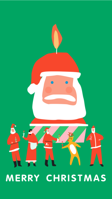 可爱插画圣诞主题圣诞老人手机壁纸