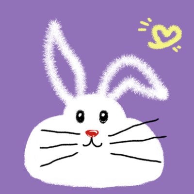 紫色卡通手绘兔年头像