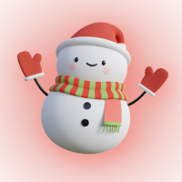 3D圣诞节可爱小雪人头像